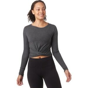 ALO Yoga Charcoal Grey Cover Long Sleeve Top